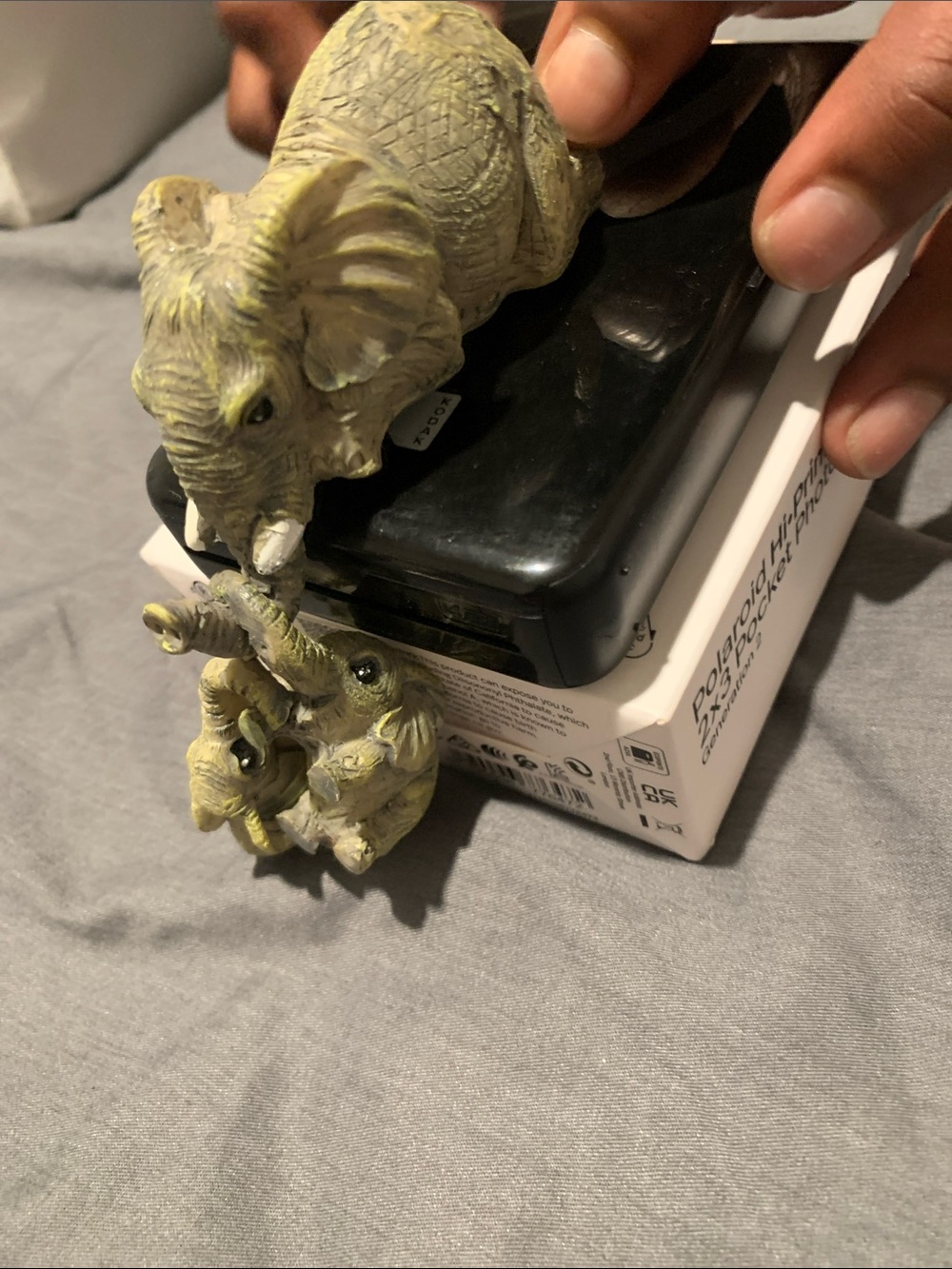 Elephant Reptile Habitat Ornament - Green Elephant Figurine